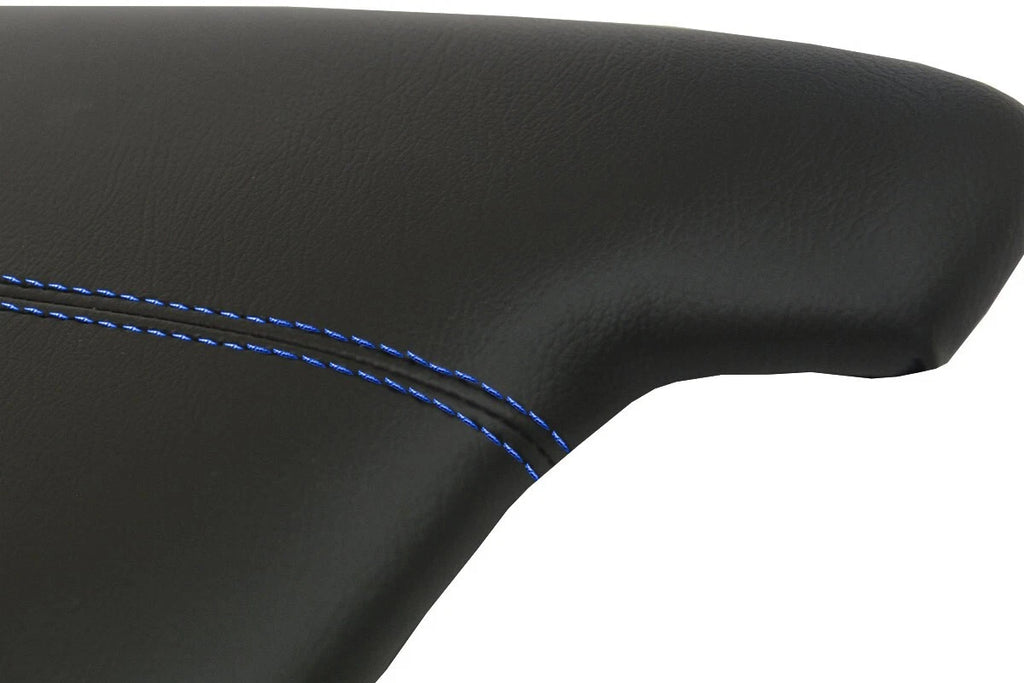 Leather Synthetic Console Armrest Cover for Honda Accord (2013–2017) Black Blue Stitch