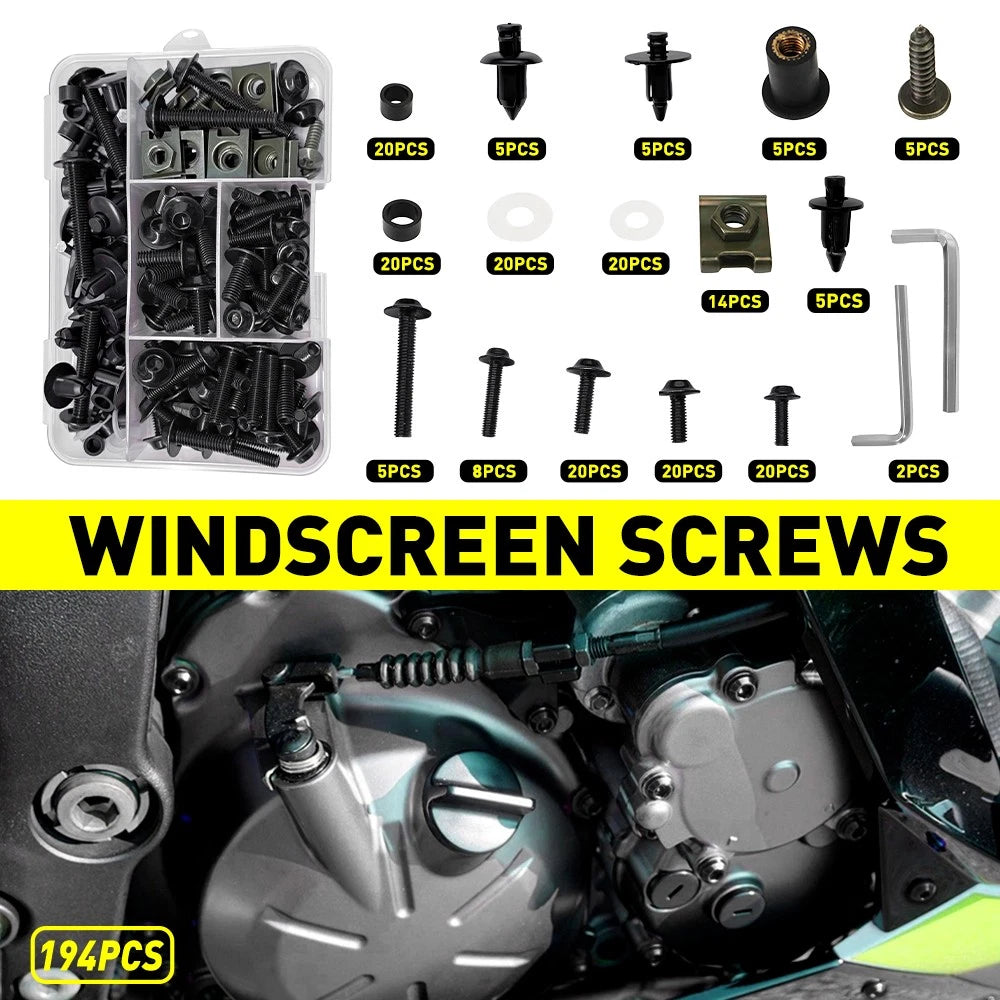 Aluminum Fairing Bolt Screw Kit for BMW R1100RT R1150RT (1996–2001) Black