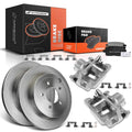 Pair Rear Brake Rotor & Pad + Brake Caliper for Lincoln MKX (2007–2015)