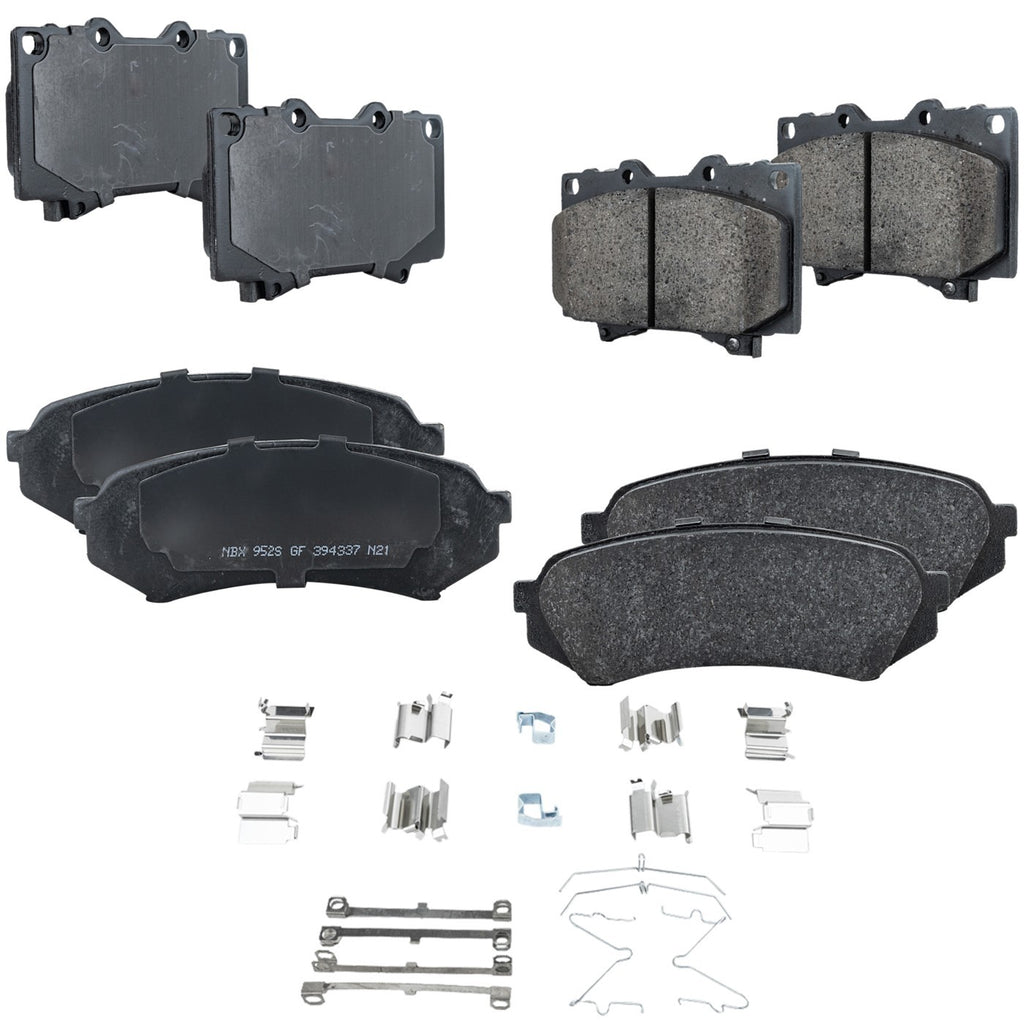 Set of 4 Ceramic Brake Pads for Toyota Land Cruiser (1998–2007)