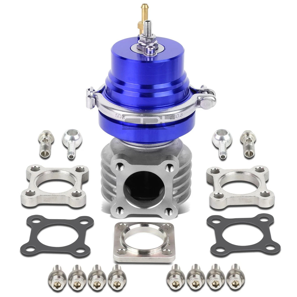 Universal 46mm Turbo 4-Bolt Wastegate Bypass Exhaust + Spring Blue
