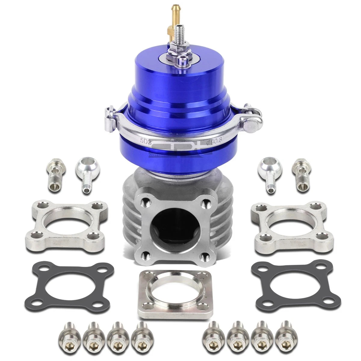 Universal 46mm Turbo 4-Bolt Wastegate Bypass Exhaust + Spring Blue