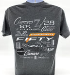 Chevy Camaro T Shirt Gray Front Logo for Chevrolet Camaro (1967–2002)