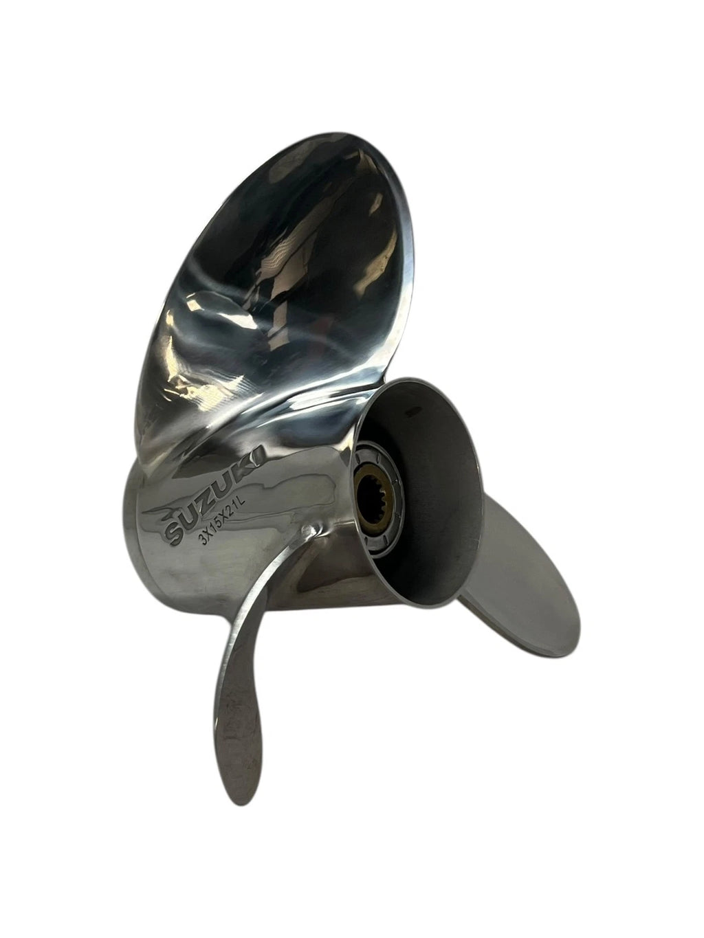 3x 15x21 LH Stainless Steel Propeller for Suzuki Marine (OEM 990C0-0083L-21)