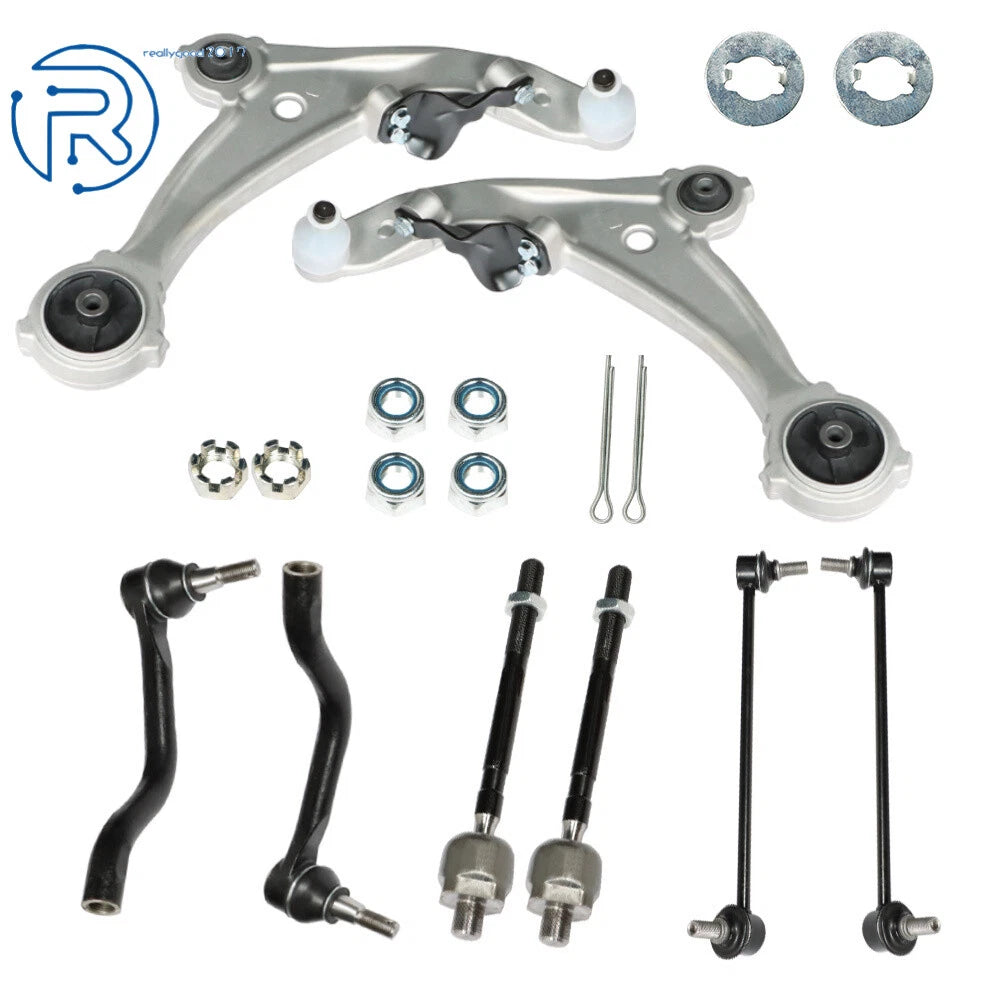 8PC Front Control Arms Kit + Tie Rod for Nissan Altima (2007–2012)