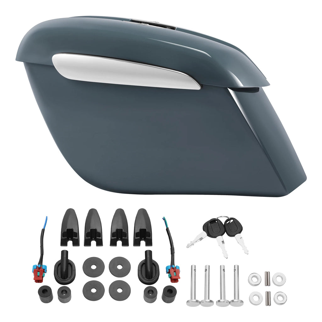 Saddlebags for Indian Chieftain Limited (2019–2025) Stealth Gray Azure Graphics