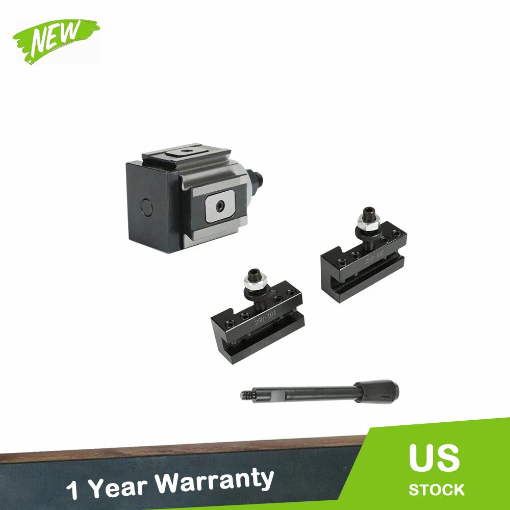 Set of 2 Piston Type Quick Change Tool Post Holders for Lathe 6-12 Inch