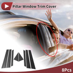 8 Pcs Car Door Pillar Window Trim for Kia Niro (2017–2020) Black Carbon Fiber