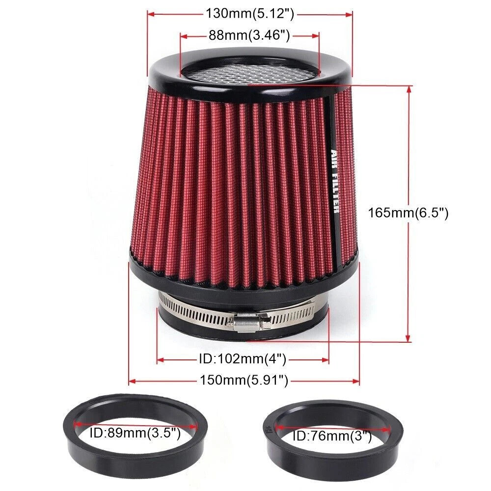 Cold Air Intake Filter for High Performance Vehicles (3")