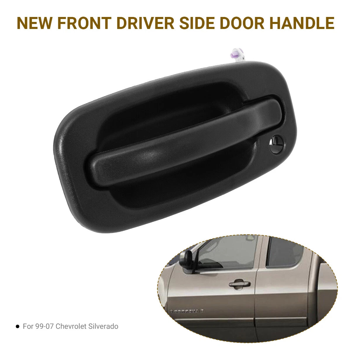 Exterior Door Handle for Chevy GMC (1999–2007) - Black Left Driver Side