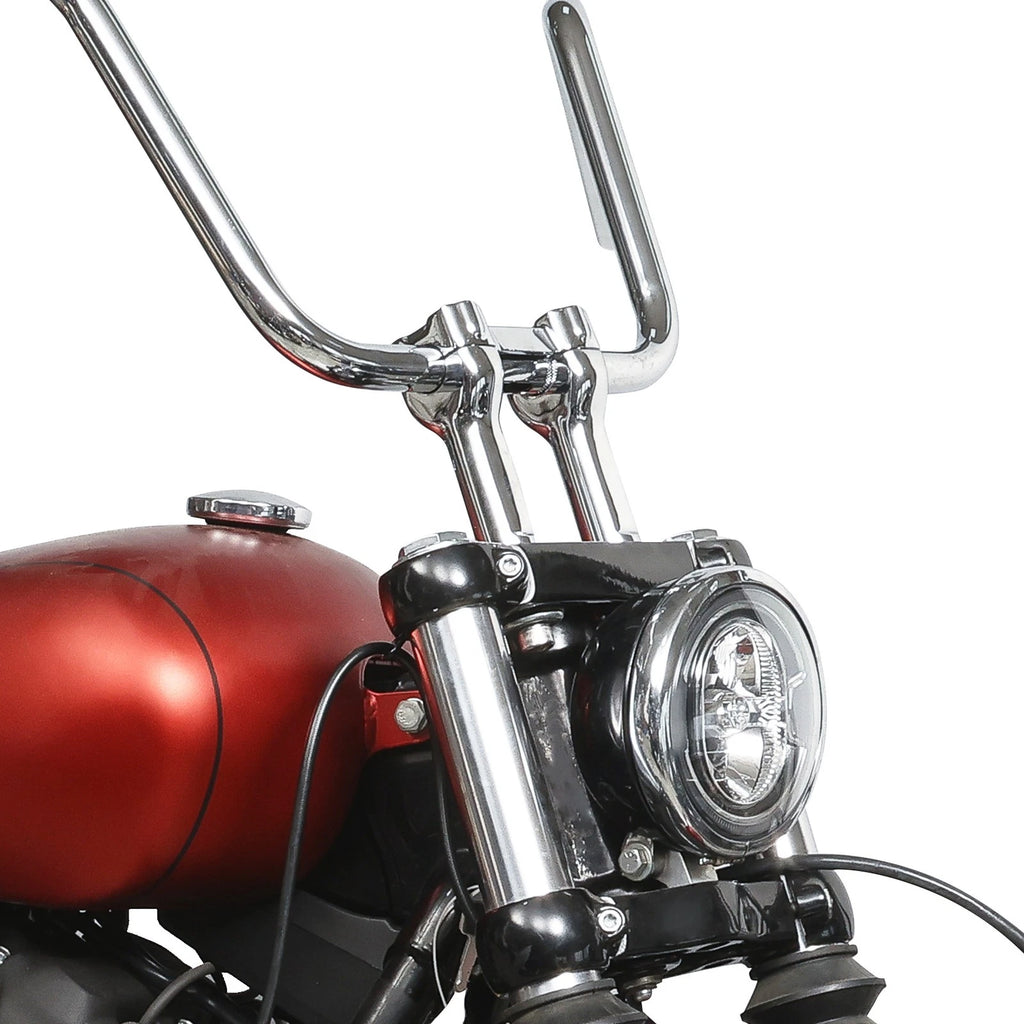 Chrome 4" Handlebar Riser for Harley Dyna Street Bob Super Wide Glide