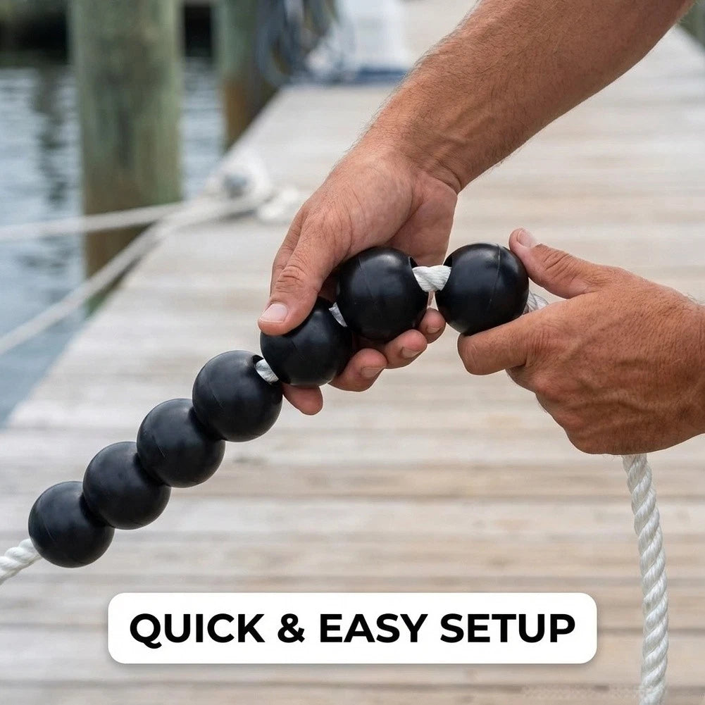 Mooring Buoy Ball for Outdoor Use (7.5cm OD, 3.1cm ID, Black)