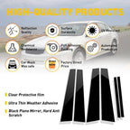 6pc Black Pillar Posts for Honda Accord (2013–2017) Door Trim Window Cover