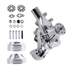 Chrome Water Pump with 2/3 Groove Crankshaft Pulley for SBC Chevy (265–350)