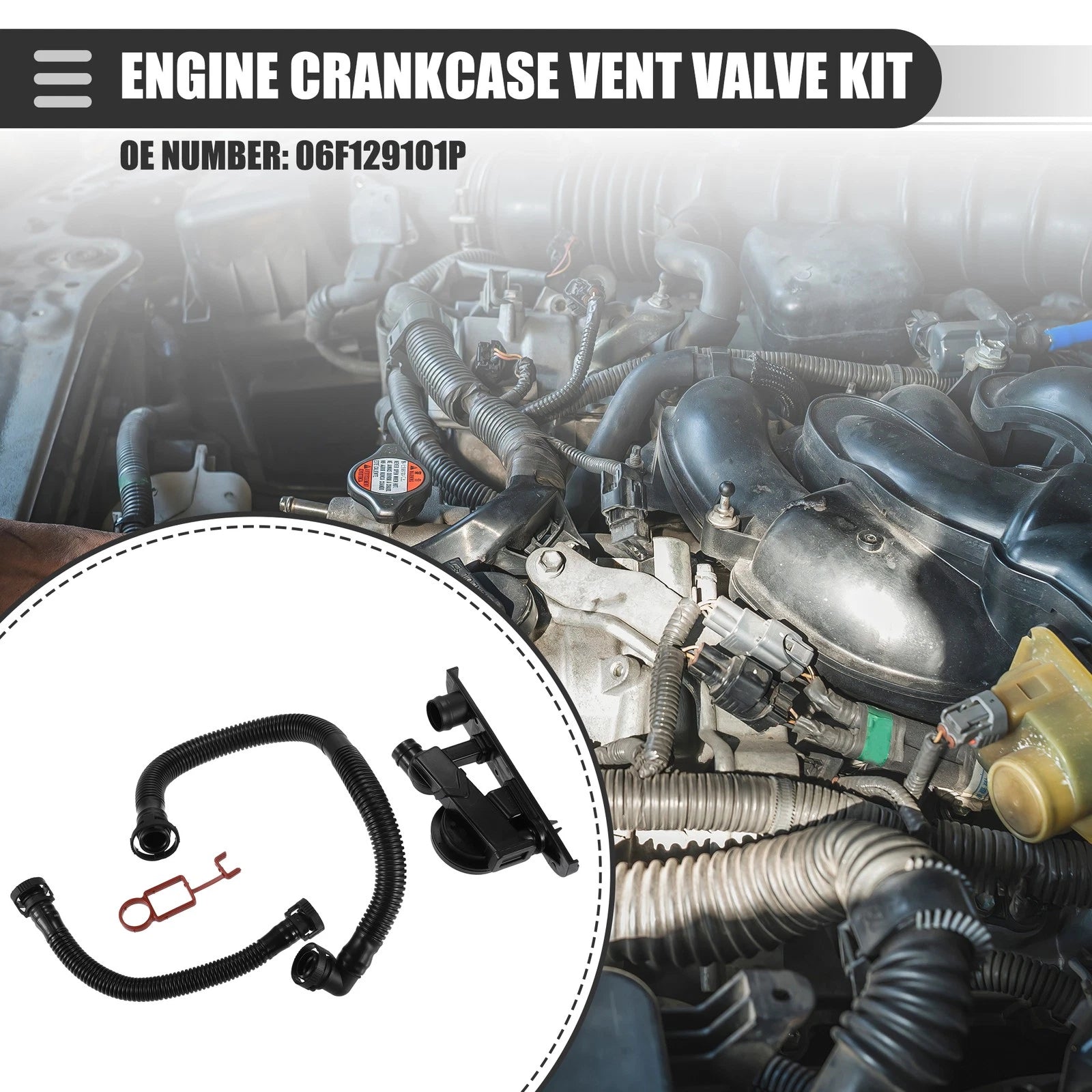 Engine Crankcase Vent Hose Kit for Volkswagen Rabbit (2006–2007) No. 06F129101P