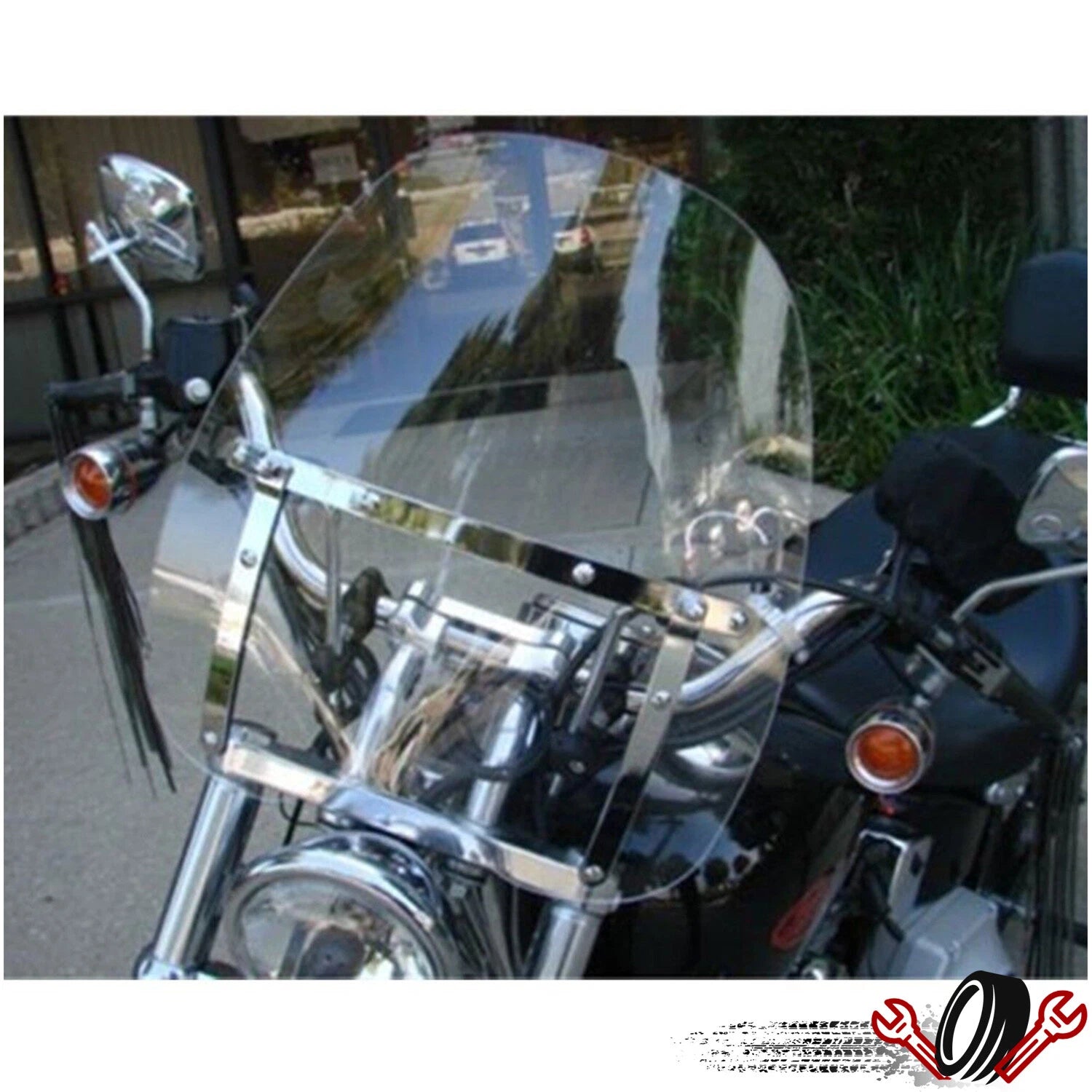 19"x17" Windshield for Harley Softail Sportster Honda Magna Shadow (YYYY–YYYY)