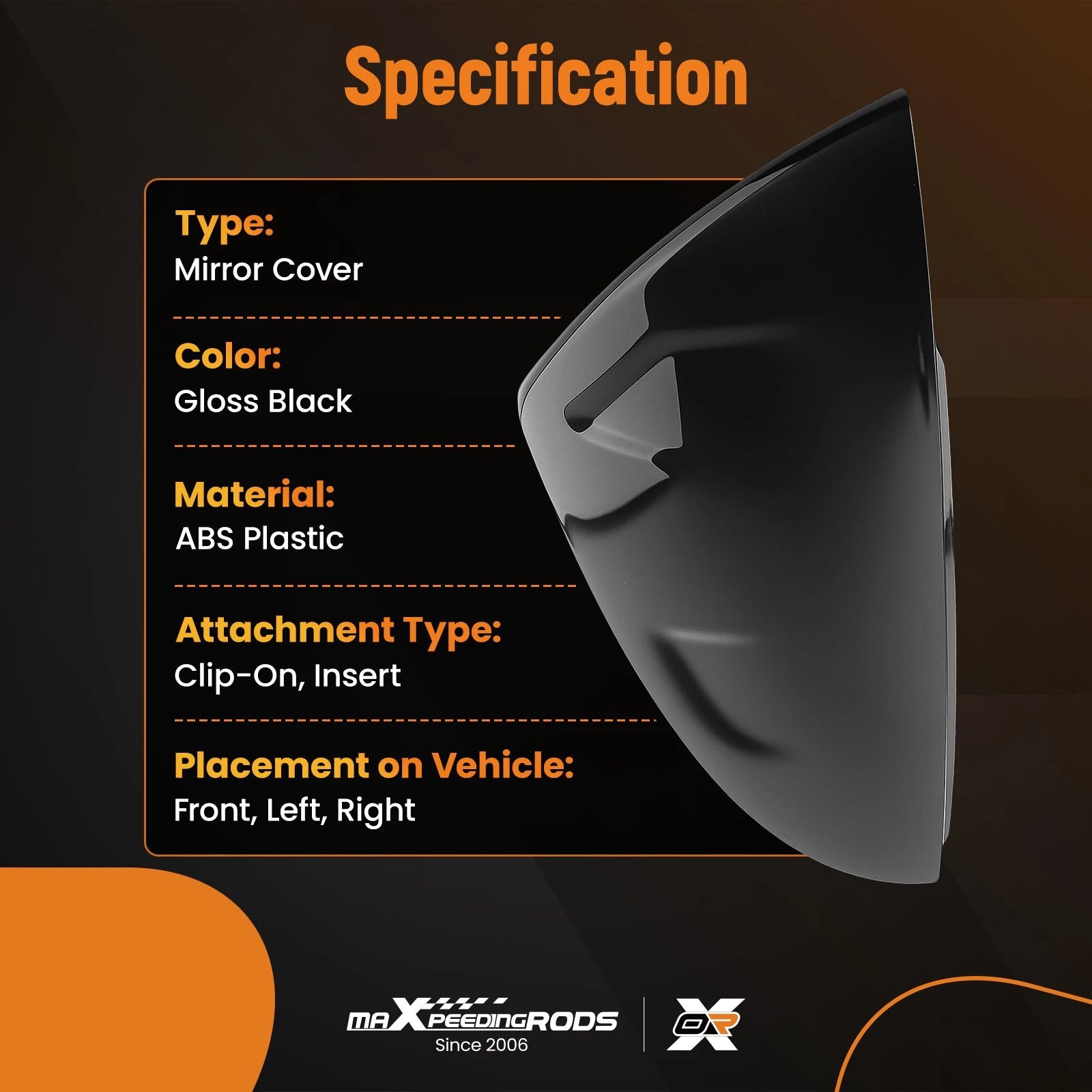 Side Mirror Cover Caps for Lexus IS Series (2021–2024) 87940-06C40 Black Housing