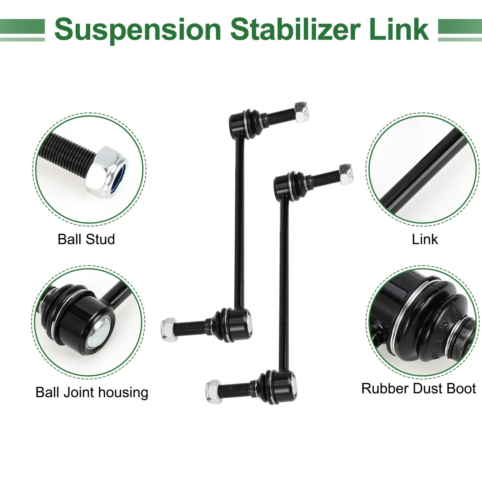 6pcs Front Suspension Kit Tie Rod End for Chrysler 300, Dodge Charger (2005–2010)