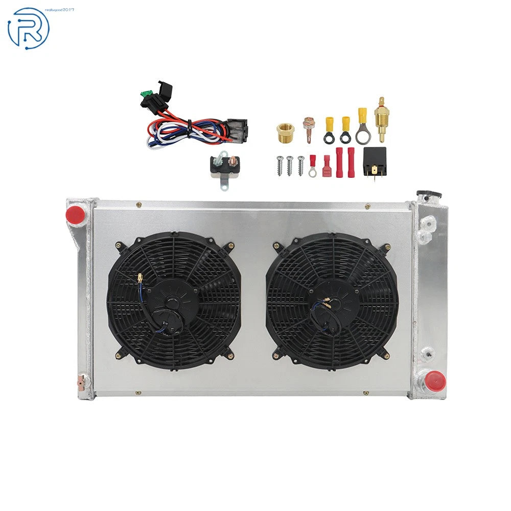 4 Row Radiator + Fan Shroud for Chevy C/K 10 20 30 Pickup Suburban (1967–1972)