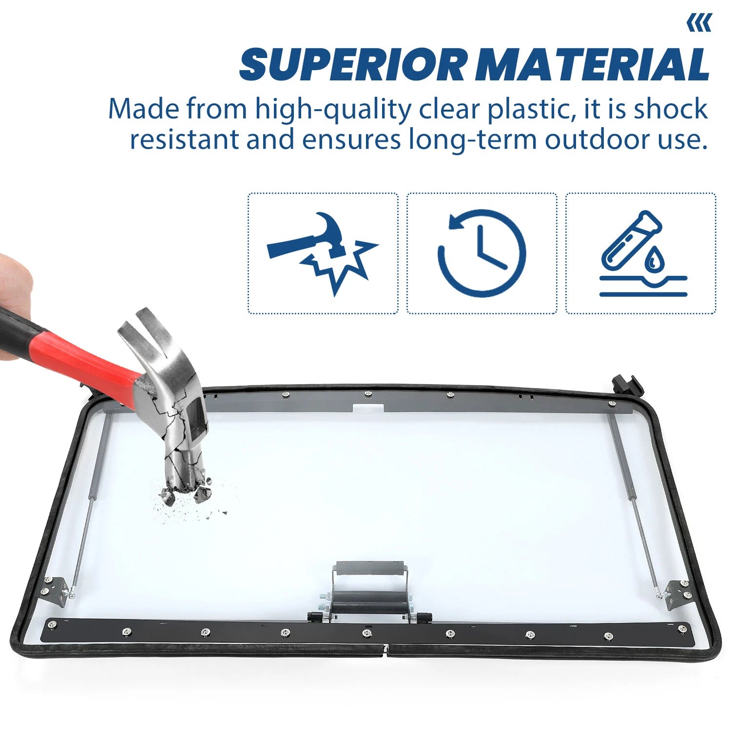3-in-1 Scratch Resistant Flip Windshield for Can-Am Defender (2016–2024)