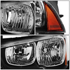 Pair of Black Housing Amber Signal Headlights for Dodge Charger (2011–2014)
