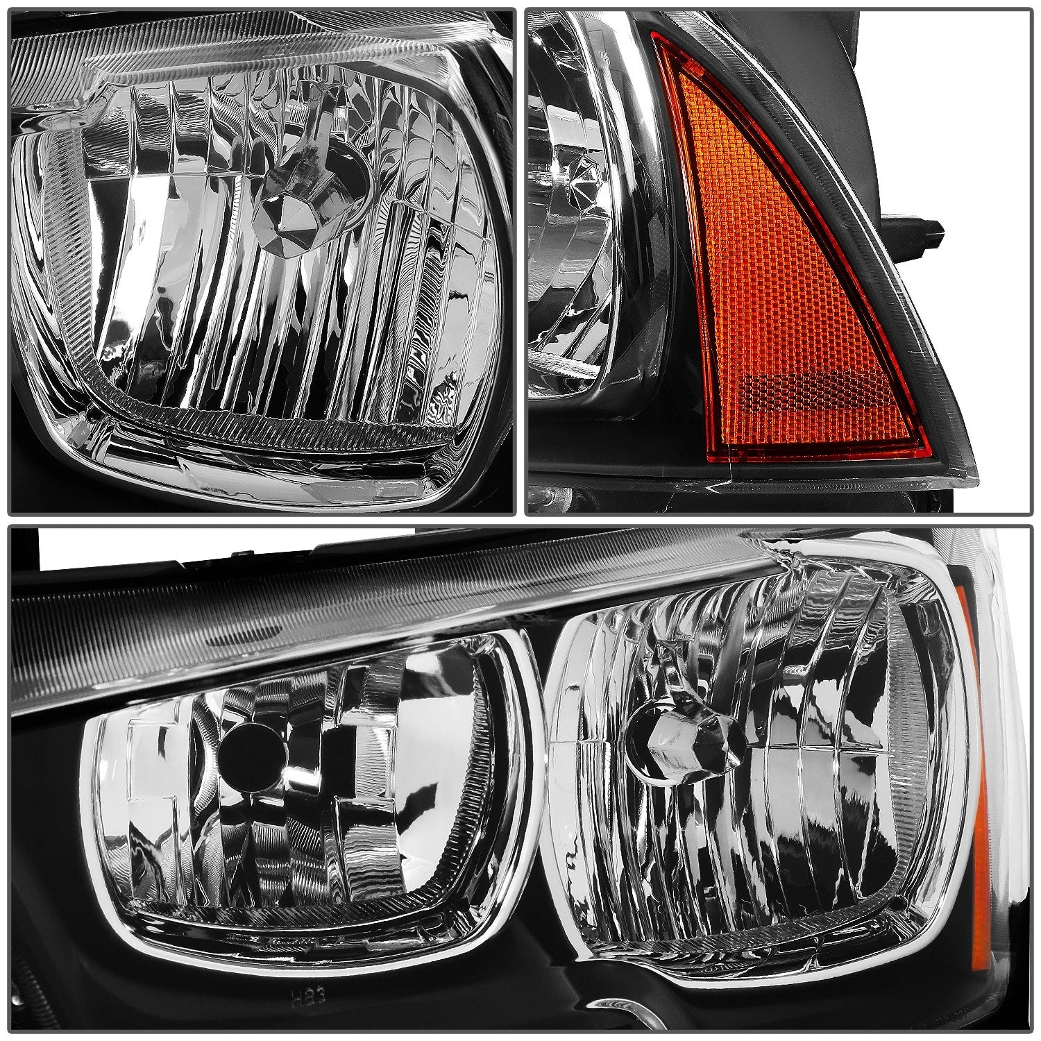 Pair of Black Housing Amber Signal Headlights for Dodge Charger (2011–2014)