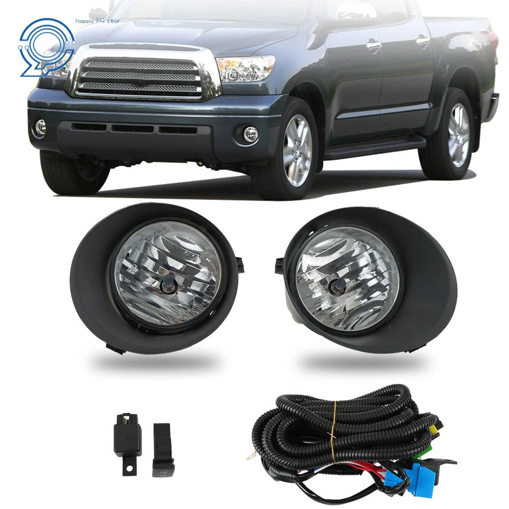 Set of 2 Fog Lights for Toyota Tundra (2007–2013) with Cover Switch Kits