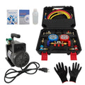 Air Vacuum Pump Manifold Gauge Set for HVAC AC Refrigerant (1/3HP, 4CFM)