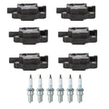 Set of 6 Ignition Coils & NGK Iridium Spark Plugs for Silverado Sierra 1500
