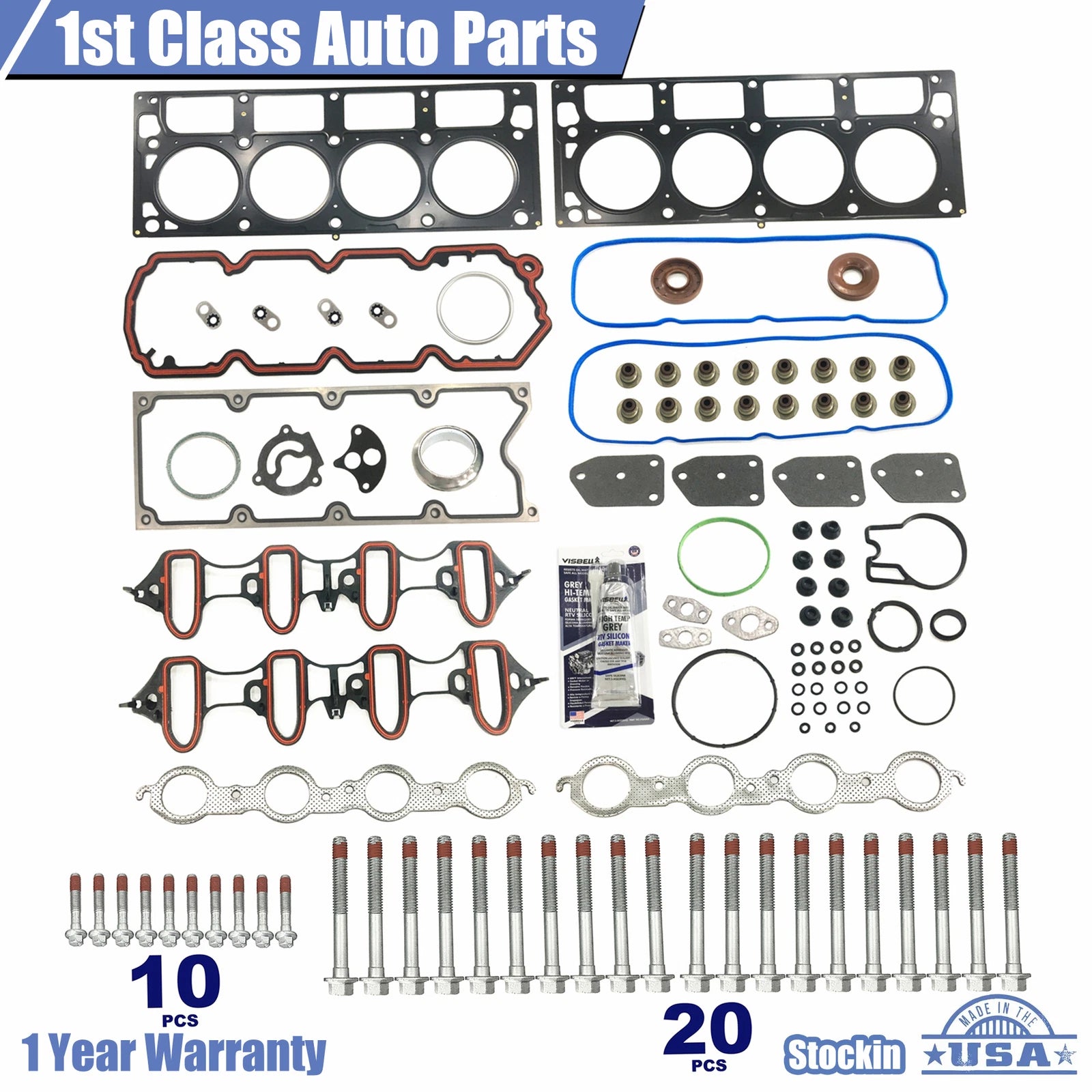 Head Gasket Set for GMC Yukon, Buick, Cadillac, Chevy, Saab (4.8L, 5.3L V8)
