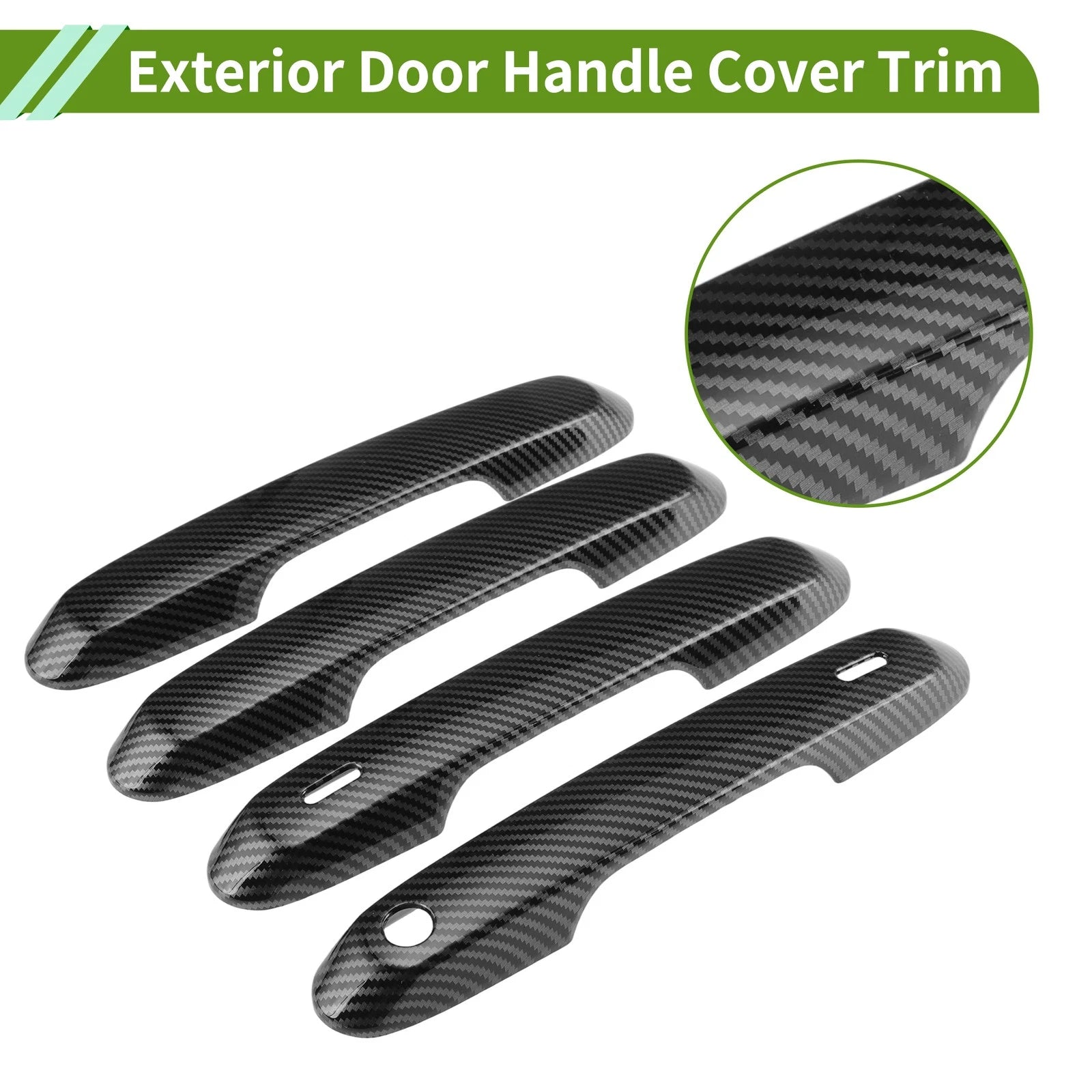 Set of 1 Exterior Door Handle Cover for Toyota Grand Highlander (2024) Carbon Fiber Black