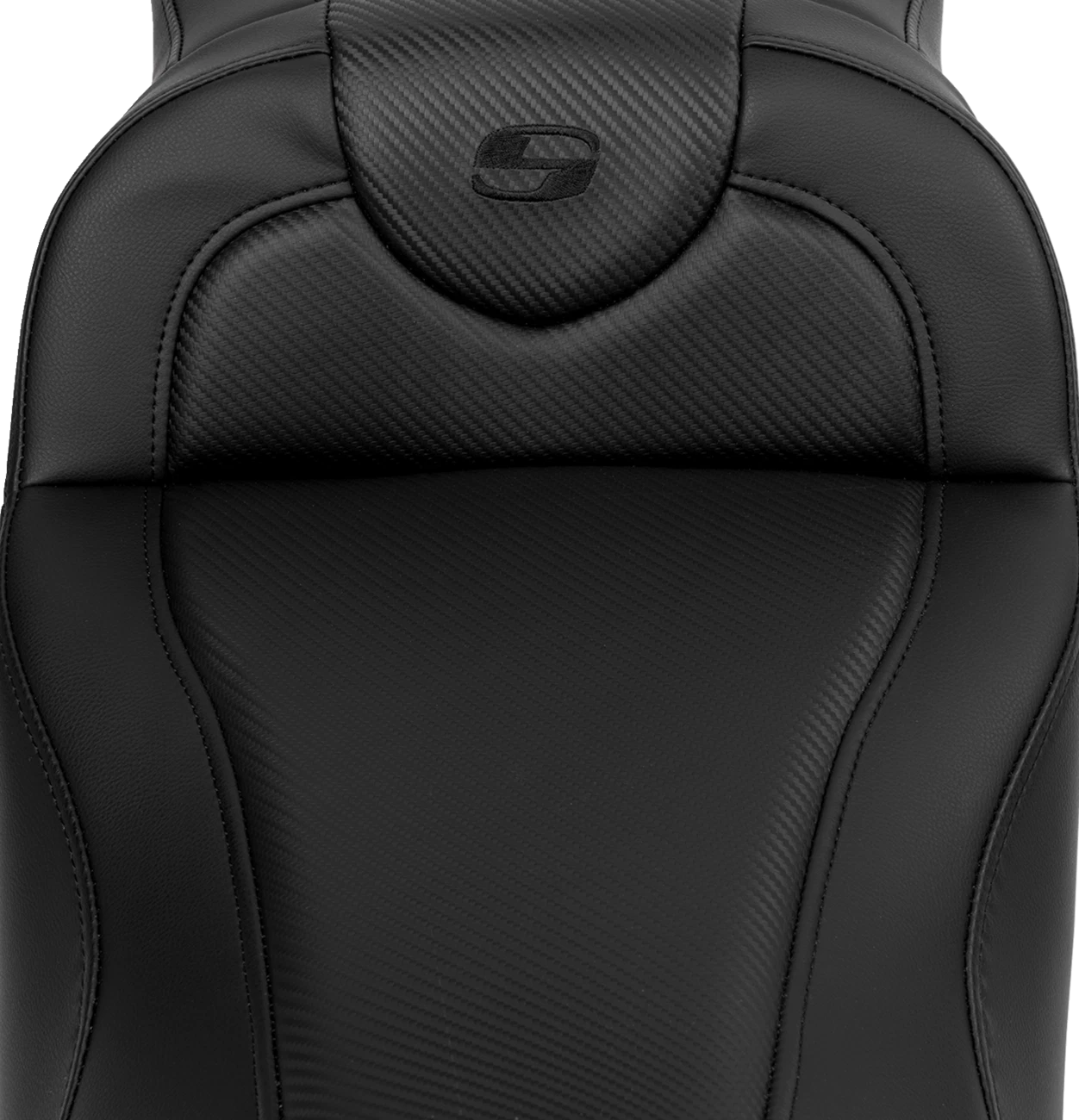 SADDLEMEN Roadsofa Extended Reach Seat for Motorcycle (Carbon Fiber, Black Stitch)