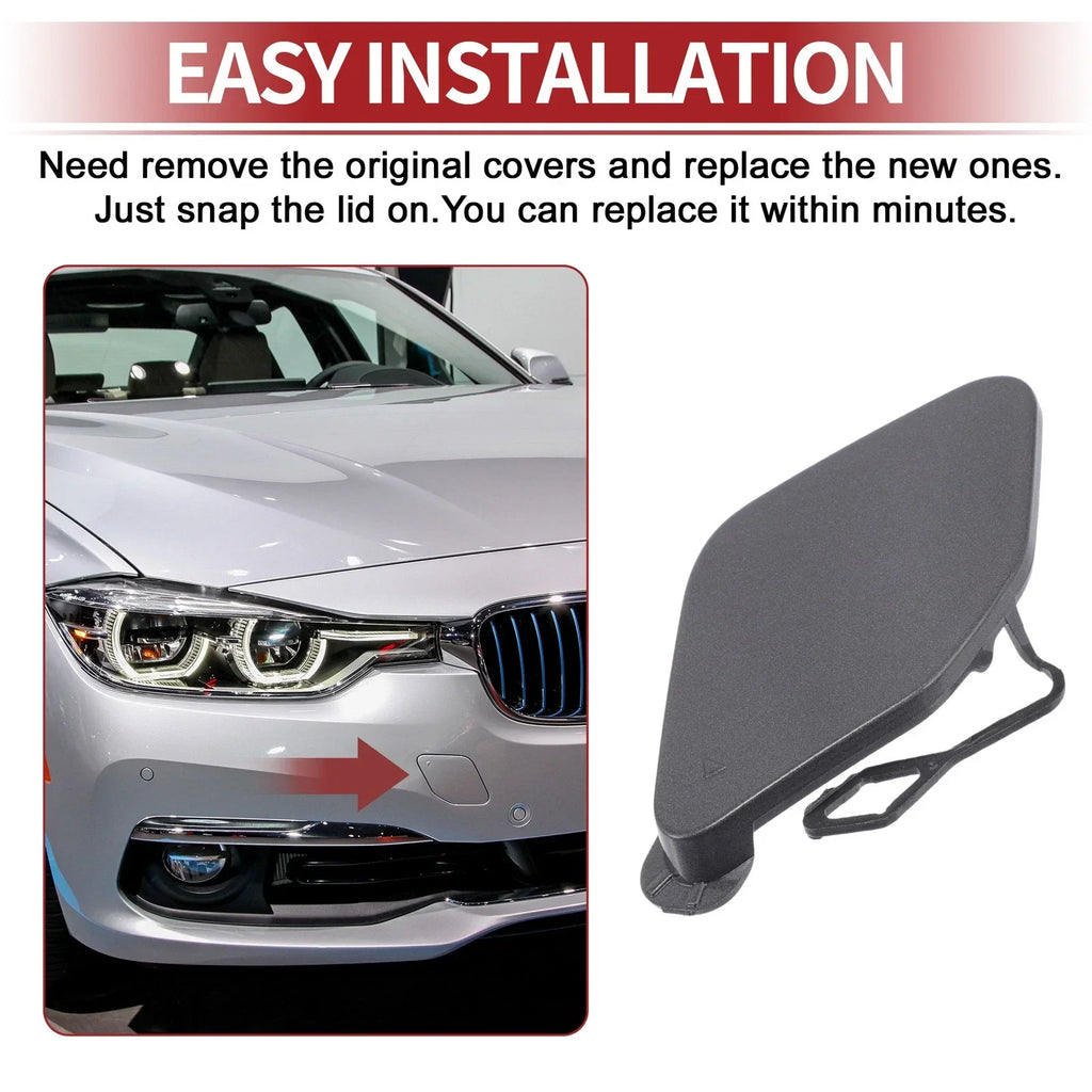 Tow Hook Cover Front Bumper for BMW 320i (2016-2018) Grey 1 Pcs
