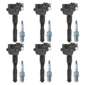 Set of 6 Ignition Coils & Spark Plugs for Audi A4 A6, BMW 320i 530i Z4