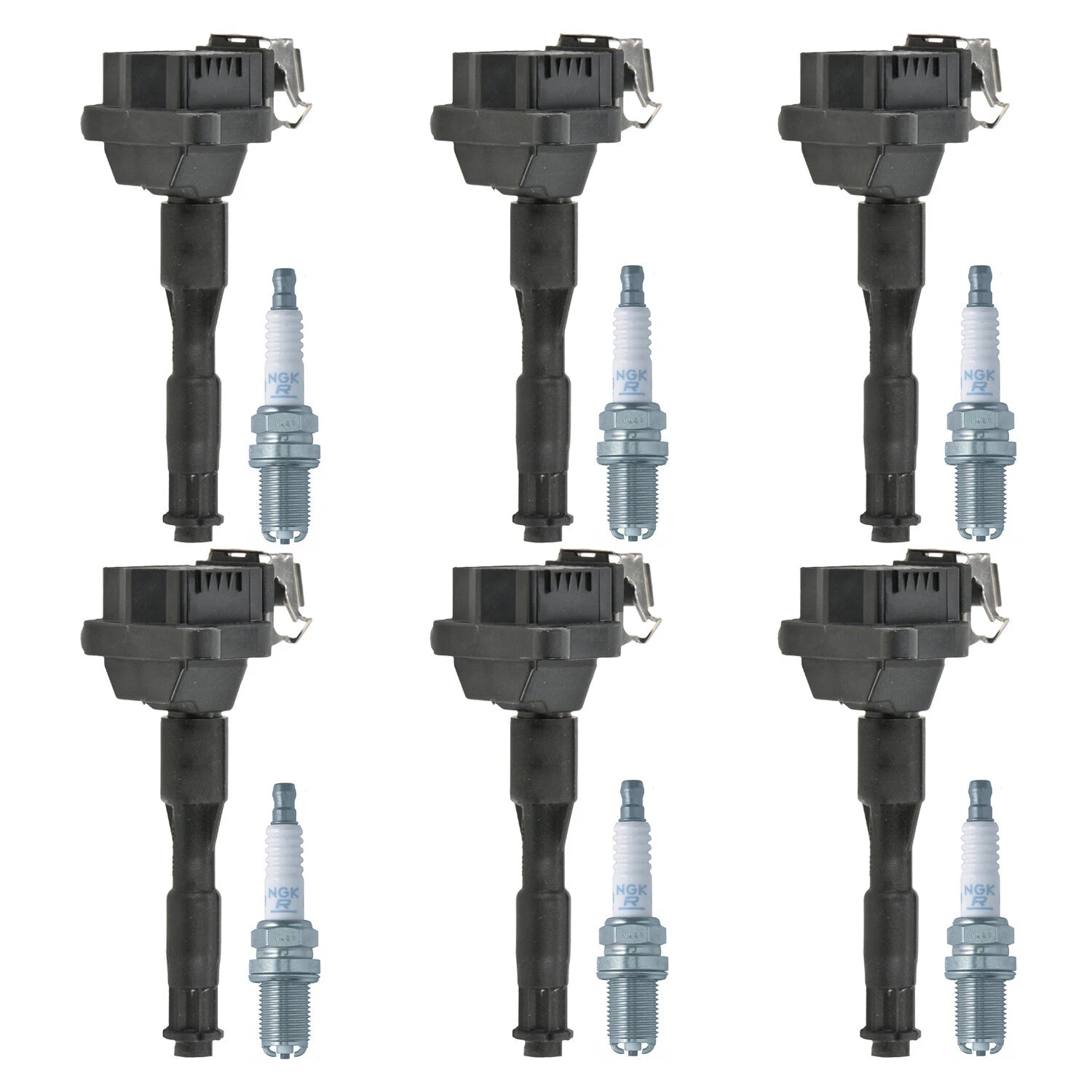 Set of 6 Ignition Coils & Spark Plugs for Audi A4 A6, BMW 320i 530i Z4