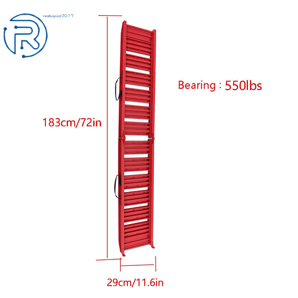 72"×11.6" Foldable Aluminum Loading Ramp for ATV Truck (Fits Most Models)