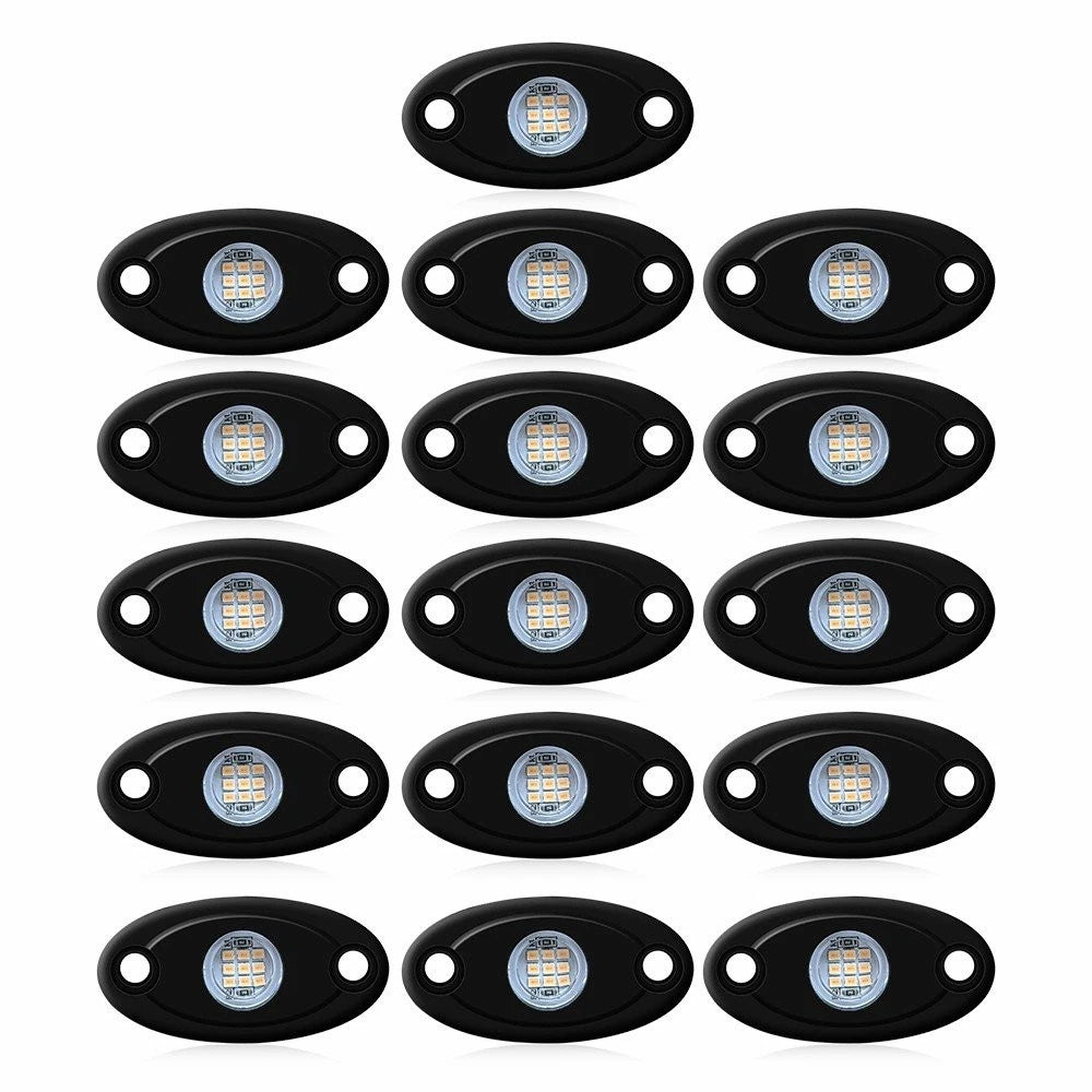 16PC Amber LED Rock Light for Offroad SUV Pickup (Fits )