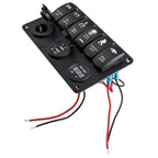 6 Gang Toggle Rocker Switch Panel with LED for Car Van Marine Boat (12-24V)