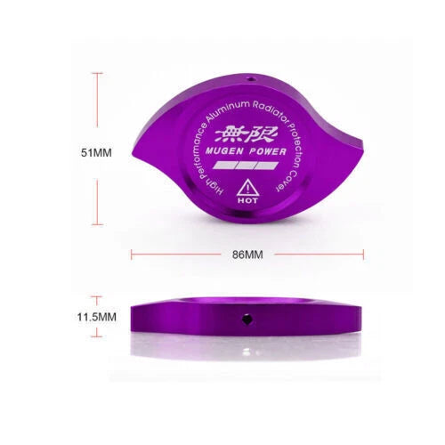 Purple Billet Engine Oil Filler Cap, Radiator Cap, Battery Tie Down for Make Model