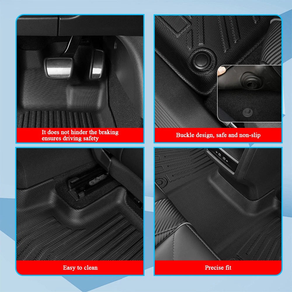 Set of 4 All Weather Floor Mats Liner for Ford F-250/F-350/F-450 SuperCrew (2012–2016)