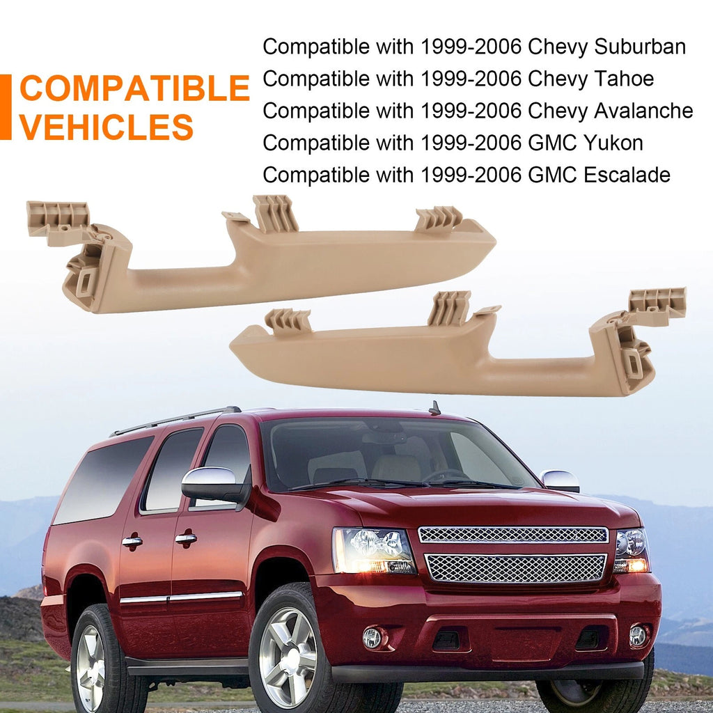 Set of 2 Front Door Armrest Handles for GMC Yukon Chevy Suburban/Tahoe (1999–2006)
