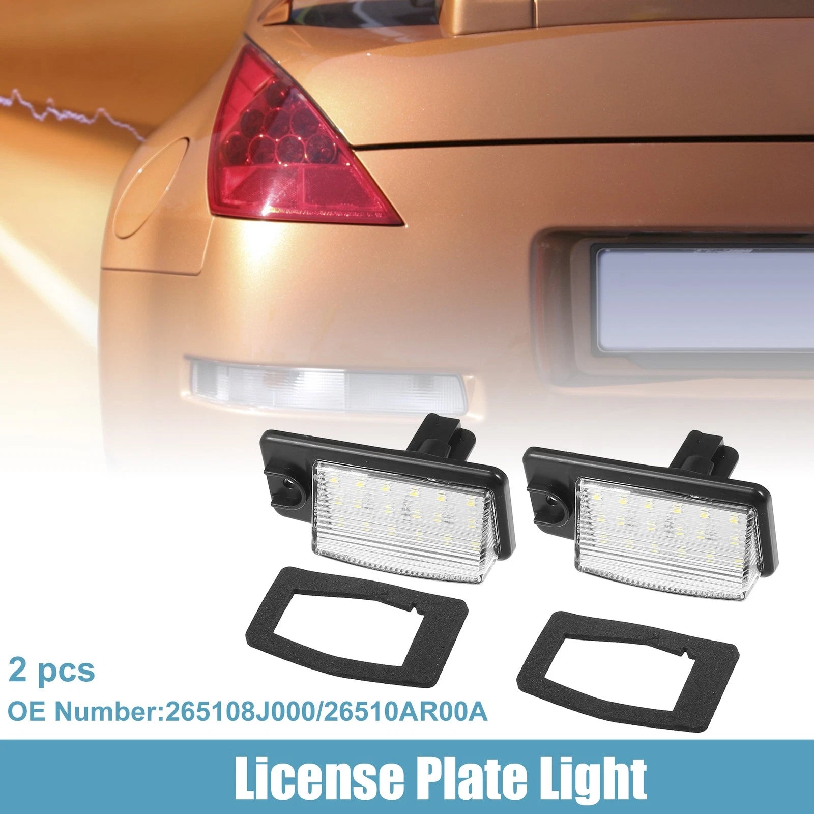 2pcs LED License Plate Light for Nissan Pathfinder (2005–2012) No. 265108J000