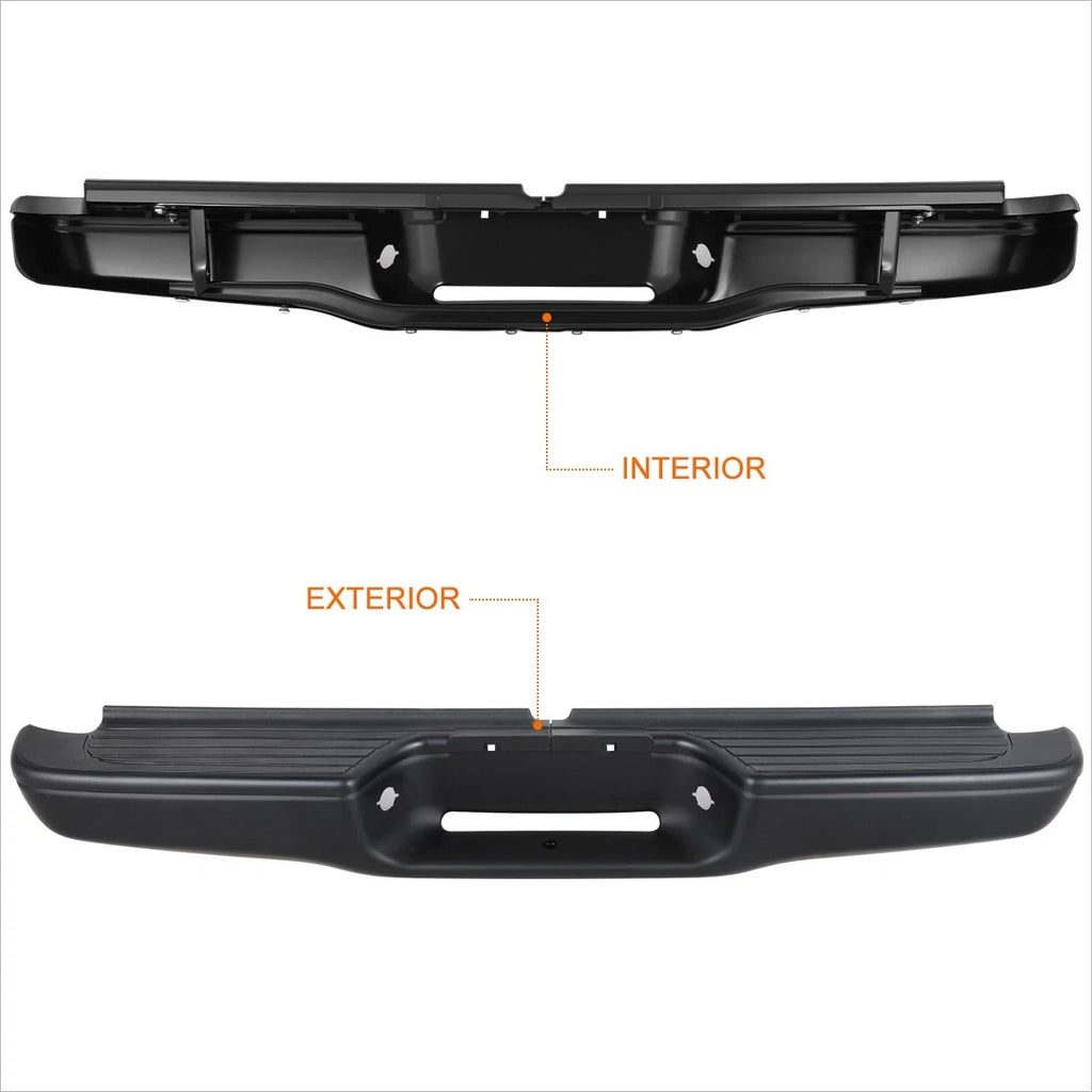 Rear Step Bumper for Toyota Tacoma (1995–2004) w/ License Lamp Holes & Brackets