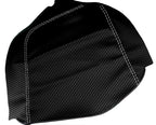 Console Armrest Cover for Dodge Ram (2002–2008) PVC Carbon Fiber White Stitch