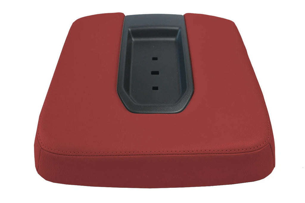 Leather Console Lid Bench Seat Cover for Chevrolet Silverado (2019–2020) Red