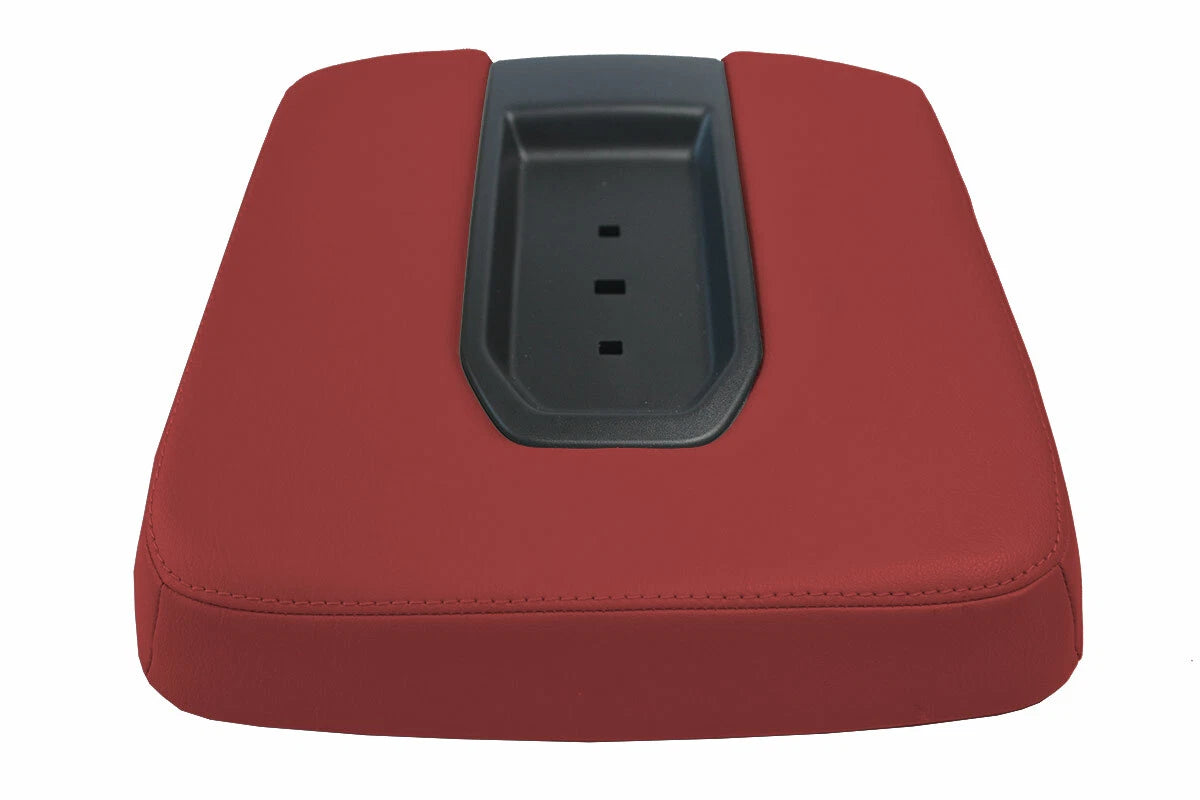 Leather Console Lid Bench Seat Cover for Chevrolet Silverado (2019–2020) Red