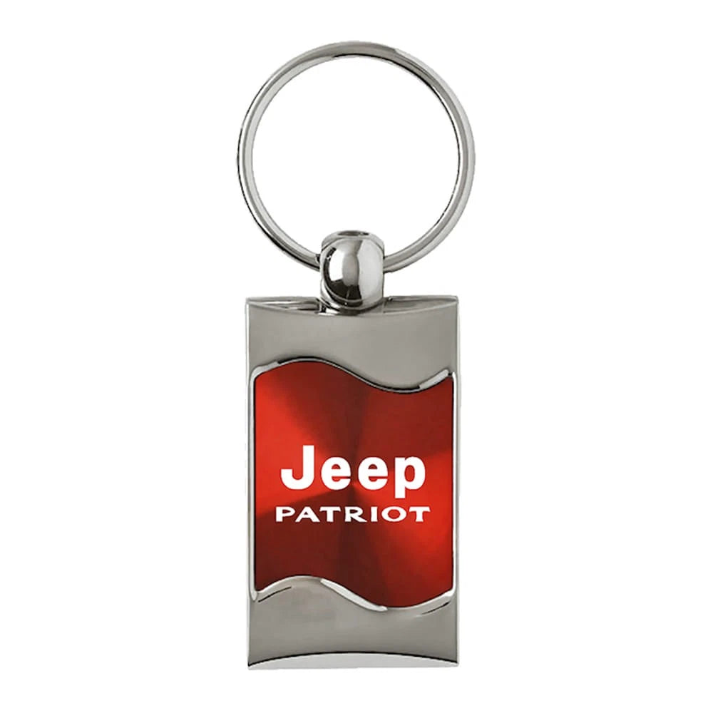 Red Rectangular Wave Keychain - Officially Licensed for Jeep Patriot
