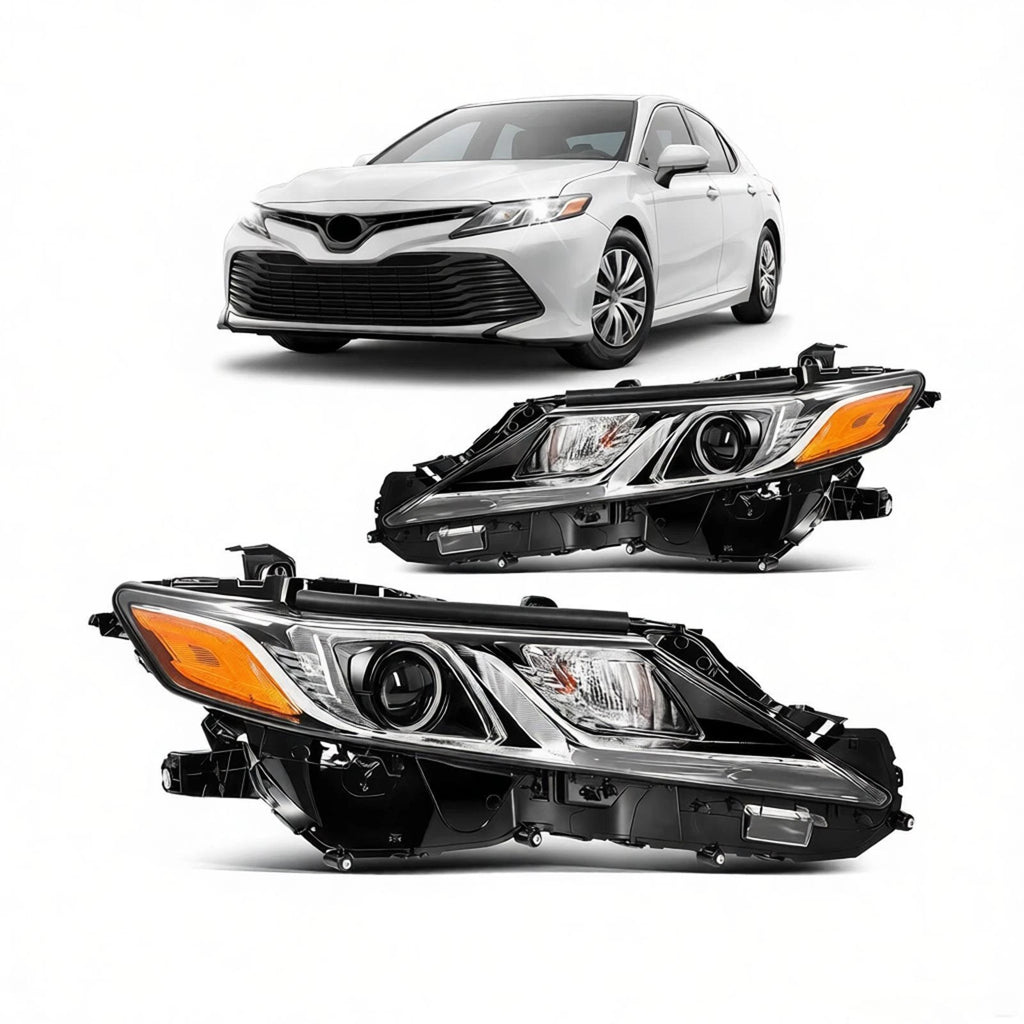 2X LED Headlights for Toyota Camry (2018–2024) - Black Amber