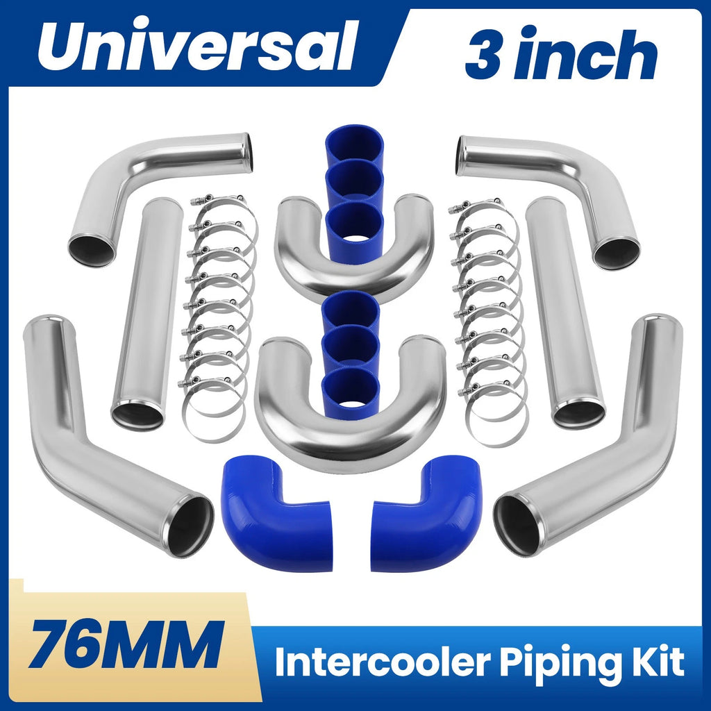 3" Turbo Intercooler Piping Kit with U Pipe & Silicone Hose