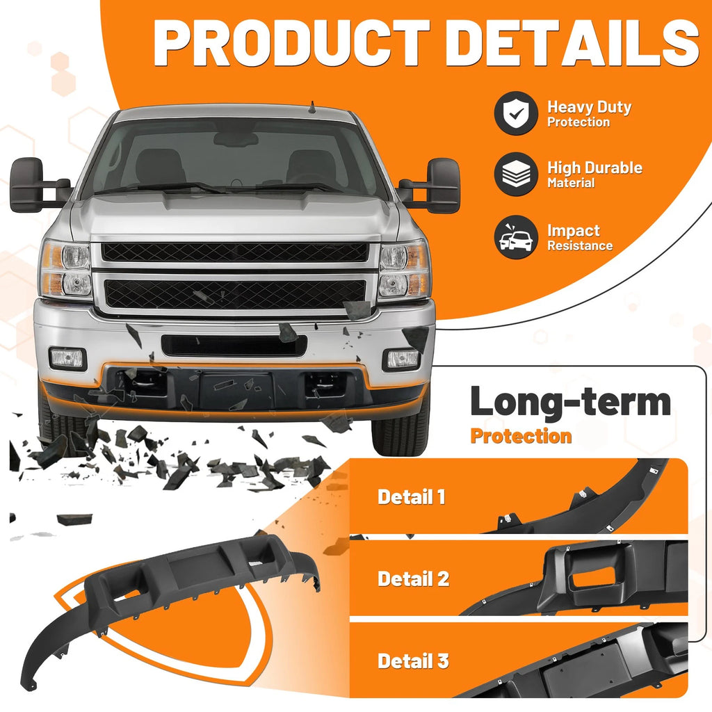 Front Valance Bumper Air Deflector for Chevy Silverado 2500HD 3500HD (2011–2014)